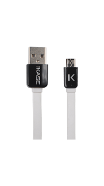 Cable plat vers Micro USB (1m) pour Android, Blanc Lumineux