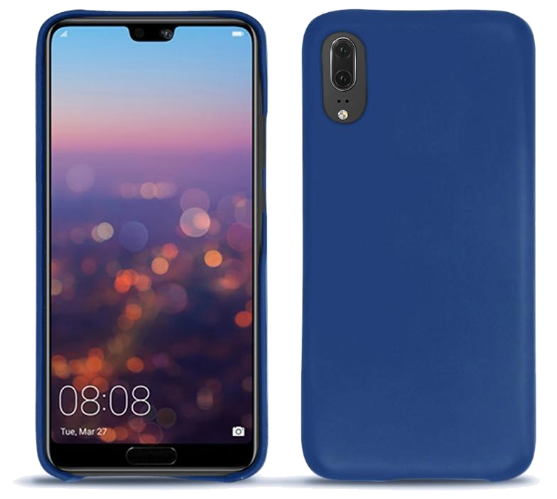 Coque cuir Huawei P20 - Coque arrièreBleu