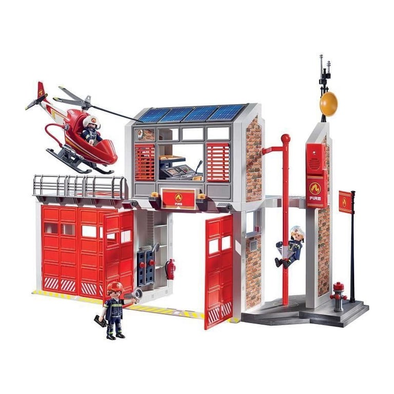 Playmobil 9462 City Action : Caserne de pompiers avec hélicoptère Playmobil - vue 9
