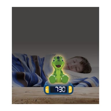 Réveil digital avec veilleuse lumineuse Dinosaure en 3D et effets sonores