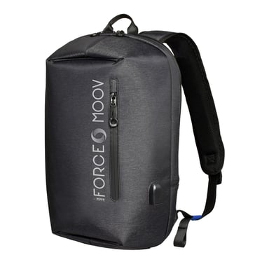 FORCE MOOV Mochila impermeable para PC de 15,6'' con puerto USB y correa para carro Negro