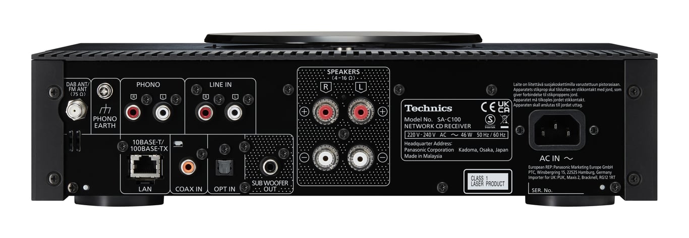 Amplificateur Hi-Fi Technics SA-C100EG-K – 100W Stéréo, Bluetooth, AirPlay 2 - vue 5