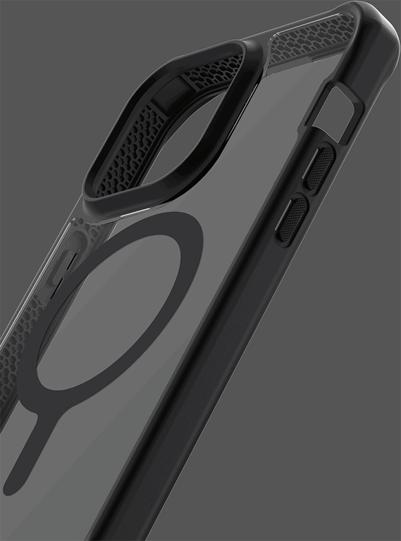 Coque Renforcée Apple iPhone 14 Pro Max Compatible MagSafe Hybrid Solid R 100% Plastique recyclé Transparente Noire Itskins