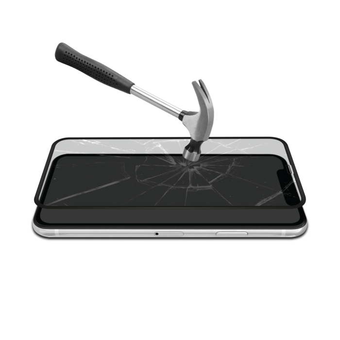 Protection d'écran antibactérienne en verre trempé ultra-résistant à bords incurvés pour Apple iPhone X/XS/11 Pro, Noir