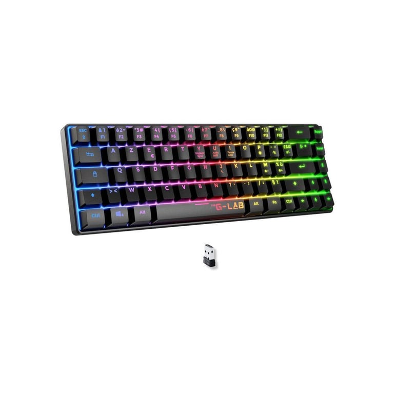 Clavier Gaming Sans Fil The G-Lab Keyz Hydrogen – Format Compact TKL, Rétroéclairage RGB - vue 7
