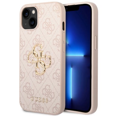 Custodia per iPhone 14 con monogramma e logo 4G in metallo
