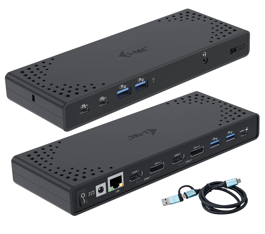 i tec USB 3.0 / USB C / Thunderbolt 3 Dual Display Docking Station Gen2 + Power Delivery Neuf