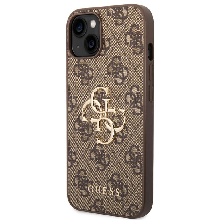 Guess Coque 4G Metal Logo Backcover pour Apple iPhone 14 Marron - vue 2