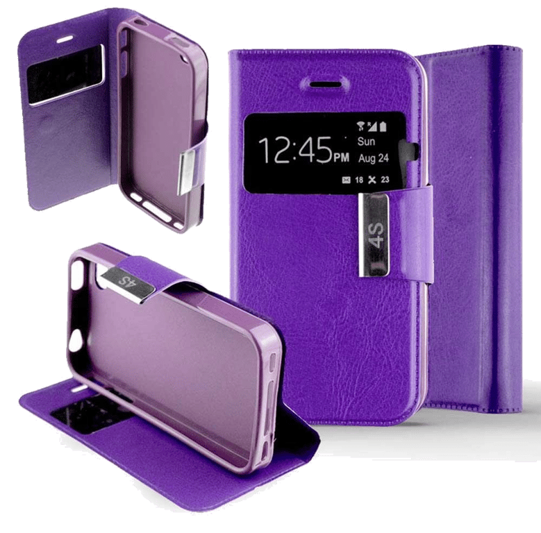 Etui Folio compatible Violet Apple iPhone 4 iPhone 4S