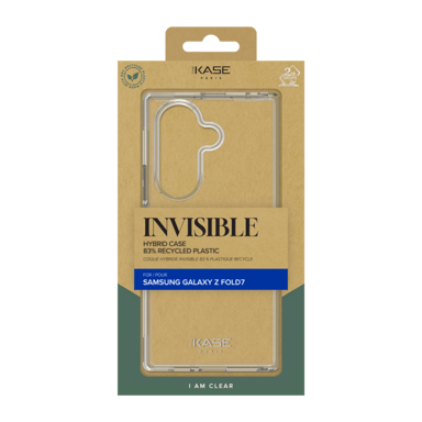 Coque hybride invisible fabriquée à 83 % de plastique recyclé pour Samsung Galaxy Z Fold7, transparente