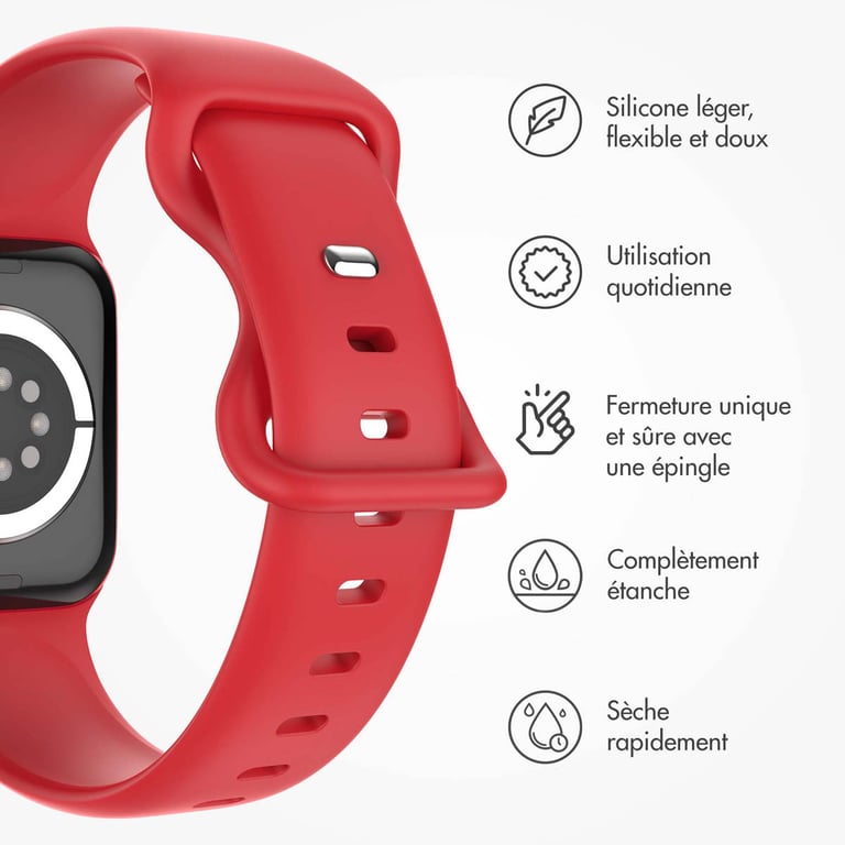 imoshion Bracelet en silicone? pour Apple Watch | 44/45/46/49 mm - Taille M/L - Rose - Neuf