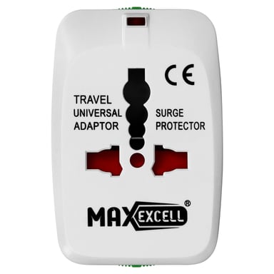 Adattatore Presa Universale UE / USA / UK / AUS con LED Indicatore Max Excell Bianco