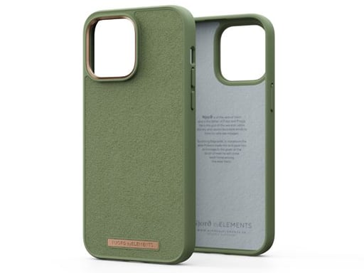 Coque Njord byELEMENTS Suede Comfort+ pour Apple iPhone 14 Pro Max  - Olive