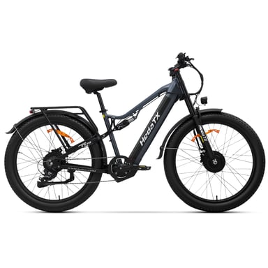 Bicicleta de montaña eléctrica de doble suspensión Hedatx TX29 para adultos con batería de 48 V y 19,2 Ah