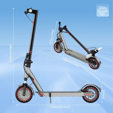 Trottinette électrique urbaine OOK-TEK D8 Pro, double suspension, batterie 36 V 10,5 Ah