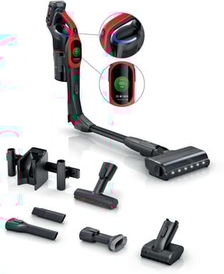 Bosch BCS1041PET aspiradora de pie y escoba eléctrica Aspiradora escoba Batería Secar HEPA Sin bolsa 0,4 L 23,5 W Negro, Rojo 4 Ah