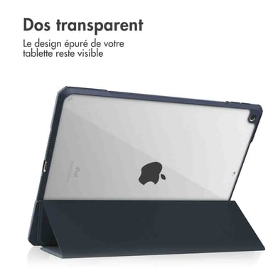 imoshion Coque tablette rigide Trifold pour Apple iPad 9 (2021) 10.2 pouces / iPad 8 (2020) 10.2 pouces / iPad 7 (2019) 10.2 pouces - Bleu foncé