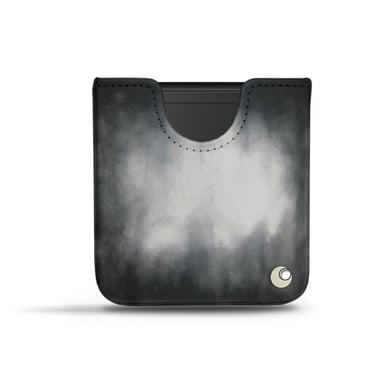 Pochette cuir Samsung Galaxy Z Flip -  - Gris - Cuir patine