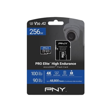 Tarjeta de memoria microSDXC PNY PRO Elite High Endurance 256 GB UHS-I A2 Negra