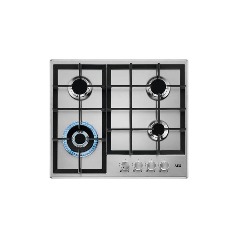 Aeg 949 640 849 Table de cuisson encastrable 60 cm Gaz 4 feux Argent - Neuf