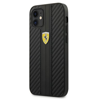 Funda Ferrari para iPhone 12 mini 5.4'' Negro On Track PU Carbono