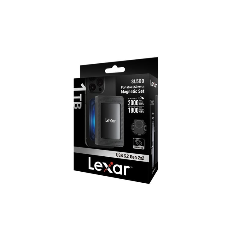 Lexar LSL500M001T-RNBNG lecteur à circuits intégrés externe 1 To USB Type-C USB 3.2 Gen 2x2 Noir - Neuf