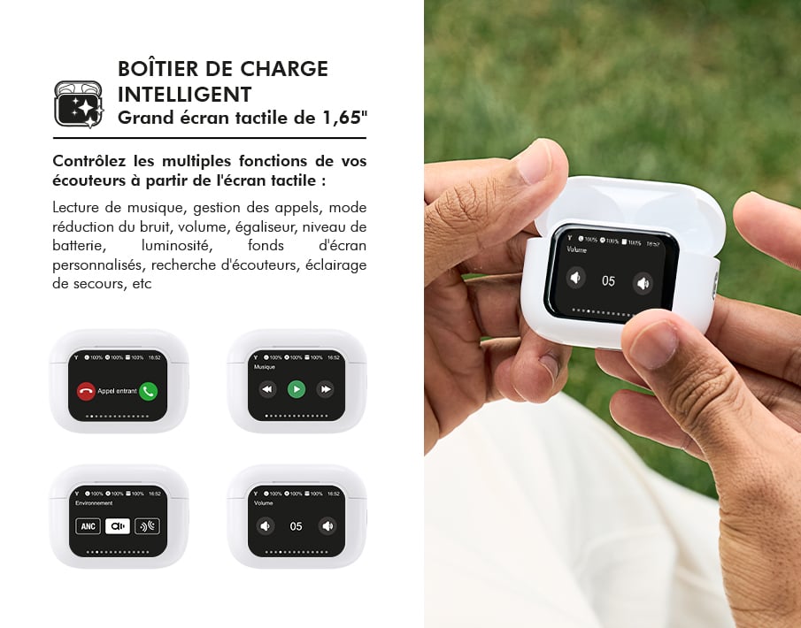 TWS Play Touch ANC Ecran Tactile 1.65'' Intra Wh - vue 4