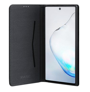 Funda tipo folio con ranura para tarjetas y soporte para Samsung Galaxy Note10, Negro
