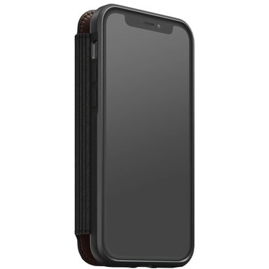 Nomad Funda con cierre para Iphone 12 Mini Magsafe resistente con funda de piel para tarjetas Marrón