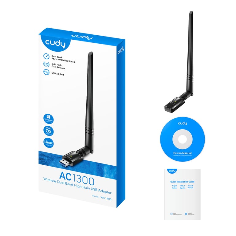 Cudy WU1400 carte réseau WLAN 867 Mbit/ Neuf - vue 2