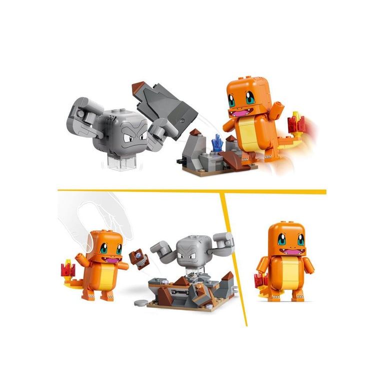 LEGO Pokémon 72157 Set de construction compatible SMART Play™ Salamèche et Racaillou Combat dans la grotte Dès - vue 8
