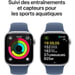 Apple Watch Series 10 (2024) GPS, Cassa Argento da 42mm con Cinturino in Gomma M/L, Blu