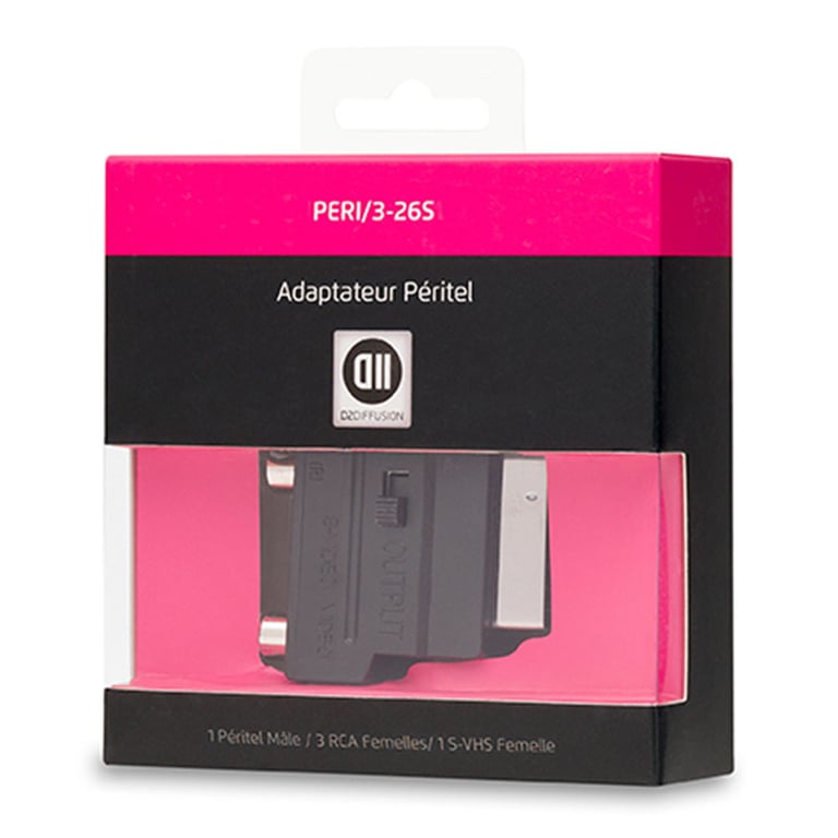Adaptateur RCA+S-VHS femelle /Péritel mâle - Neuf
