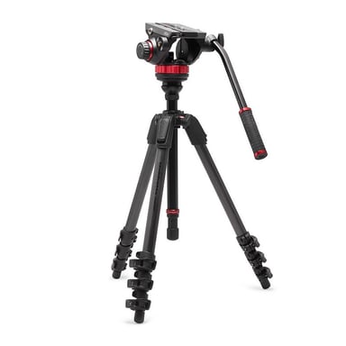 MANFROTTO Trípode de carbono para vídeo con cabeza fluida de base plana tipo 502 - MVK502055CXPROV