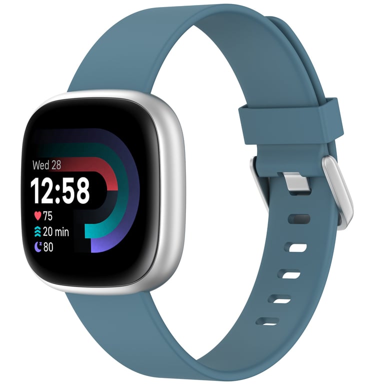 imoshion Bracelet silicone pour Fitbit Versa / Versa 2 / Versa Lite - Taille L - Bleu & Gris - Neuf