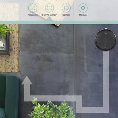 Aspirateur robot laveur connecté - LIVOO - DOH145 WASH'UP - 1000 Pa - 70 min - 2 réservoirs - Noir