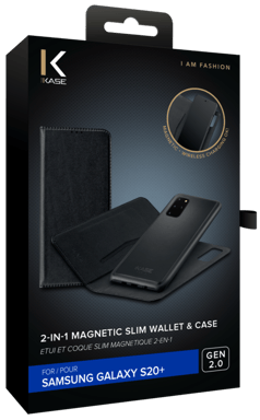 Étui et Coque slim magnétique 2-en-1 GEN 2.0 pour Samsung Galaxy S20+, Noir