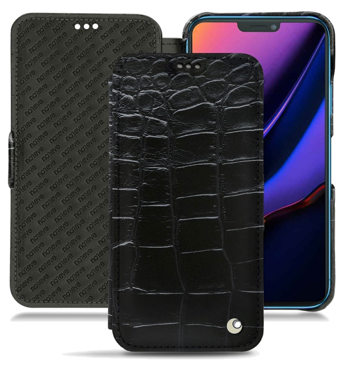 Housse cuir Apple iPhone 11 - Rabat horizontalNoir