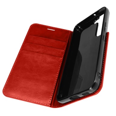 Funda Samsung Galaxy S22 Piel Tarjetero Soporte Vídeo - Rojo