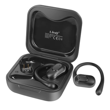 Écouteurs Bluetooth Sport Conduction Aérienne avec Boîtier de Charge Noir