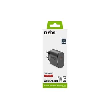SBS TETR1CPD25 chargeur d'appareils mobiles Smartphone, Tablette Noir Secteur Intérieure
