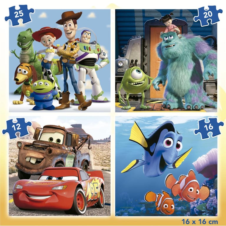 4 Puzzles Evolutifs Disney Pixar pour Enfants - Neuf