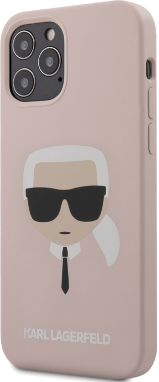 Karl Lagerfeld KLHCP12MSLKHLP Coque de Protection en Silicone pour iPhone 12/12 Pro 6,1' Rose Clair