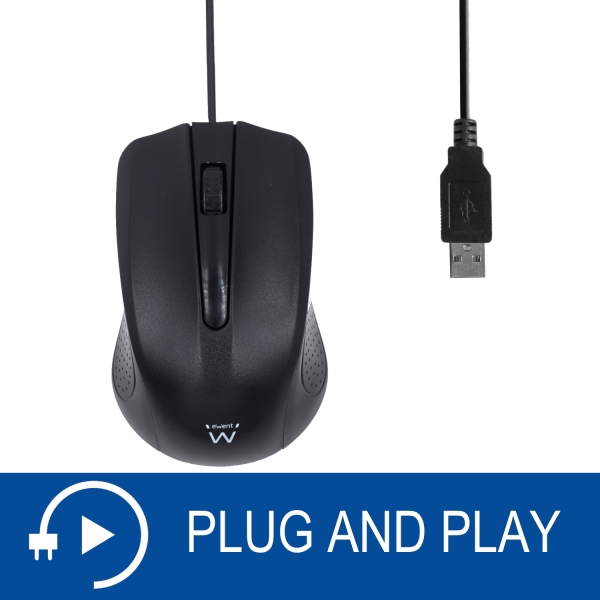 Souris Optique Ewent EW3300 – USB Type-A, Ambidextre, 1000 DPI - vue 9