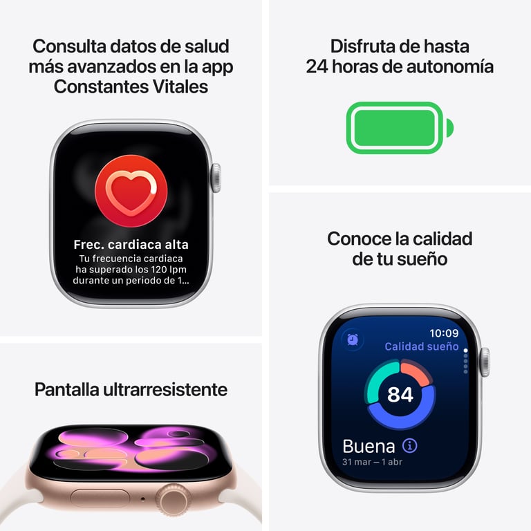 Watch Series 11 (2025) GPS + Cellulaire - Boitier de 42mm en Titane Noir avec bracelet sport, Noir - S/M - Neuf