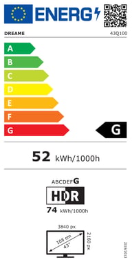 Dreame TV QLED 43Q100 43" 4K UltraHD 120Hz Smart TV Google TV HDR10+ Dolby Visio - vue 3