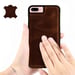 Coque iPhone 8+, 7+, 6+, 6S+ Protection Rigide Cuir Véritable Akashi Marron