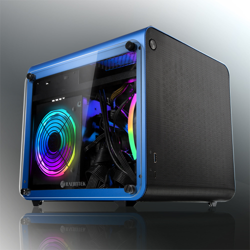 Raijintek METIS EVO TG Mini ITX Gehäuse Tempered Glass rot - vue 9