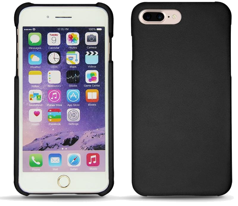 Coque cuir Apple iPhone 7 Plus - Coque arrière - Noir - Nappa - Black - NOREVE