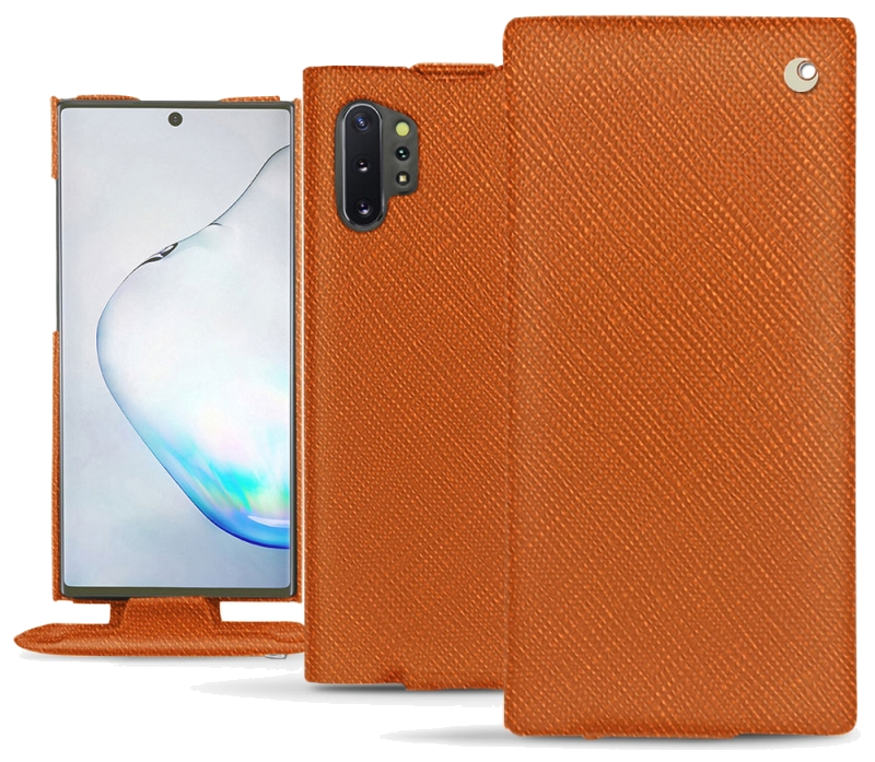 Housse cuir Samsung Galaxy Note10+ - Rabat verticalOrange